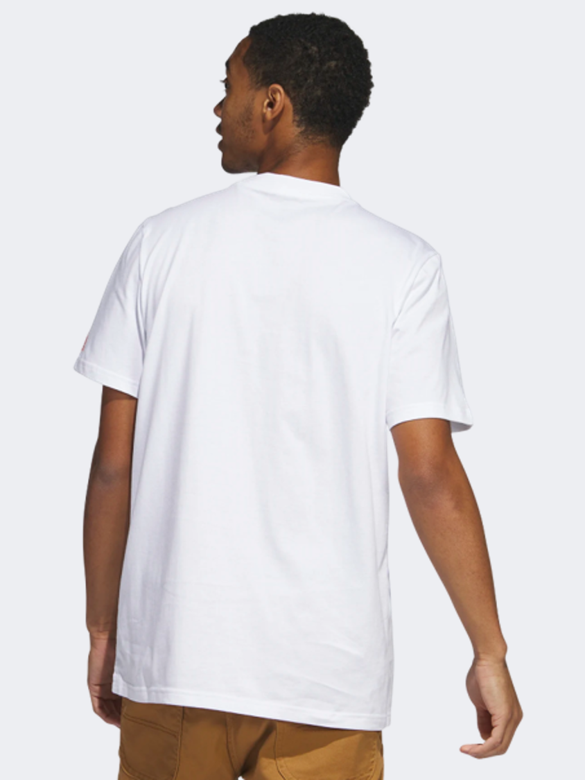 تي شيرت رياضي رجالي أبيض Adidas Linear Beach-Bit