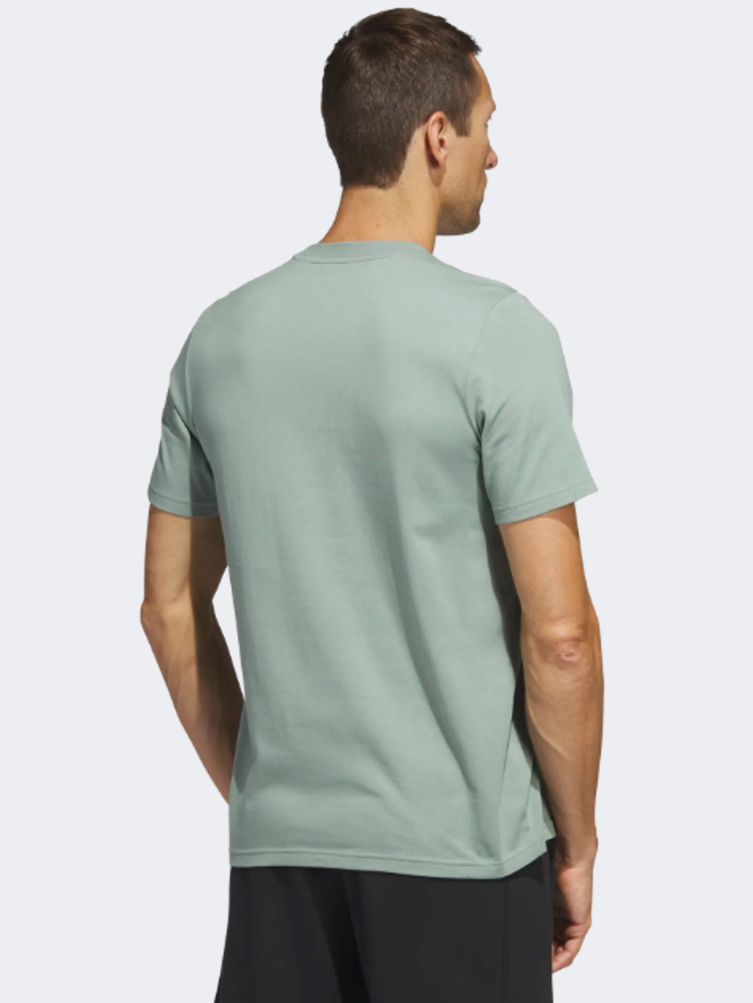 تي شيرت رياضي رجالي Adidas City Escape Graphic فضي أخضر