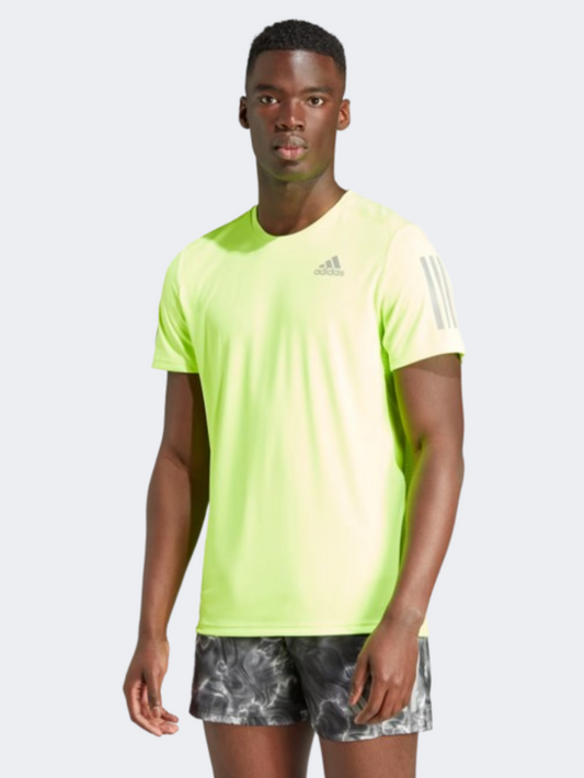Adidas Own The Run Men Running T-Shirt Lucid Lemon
