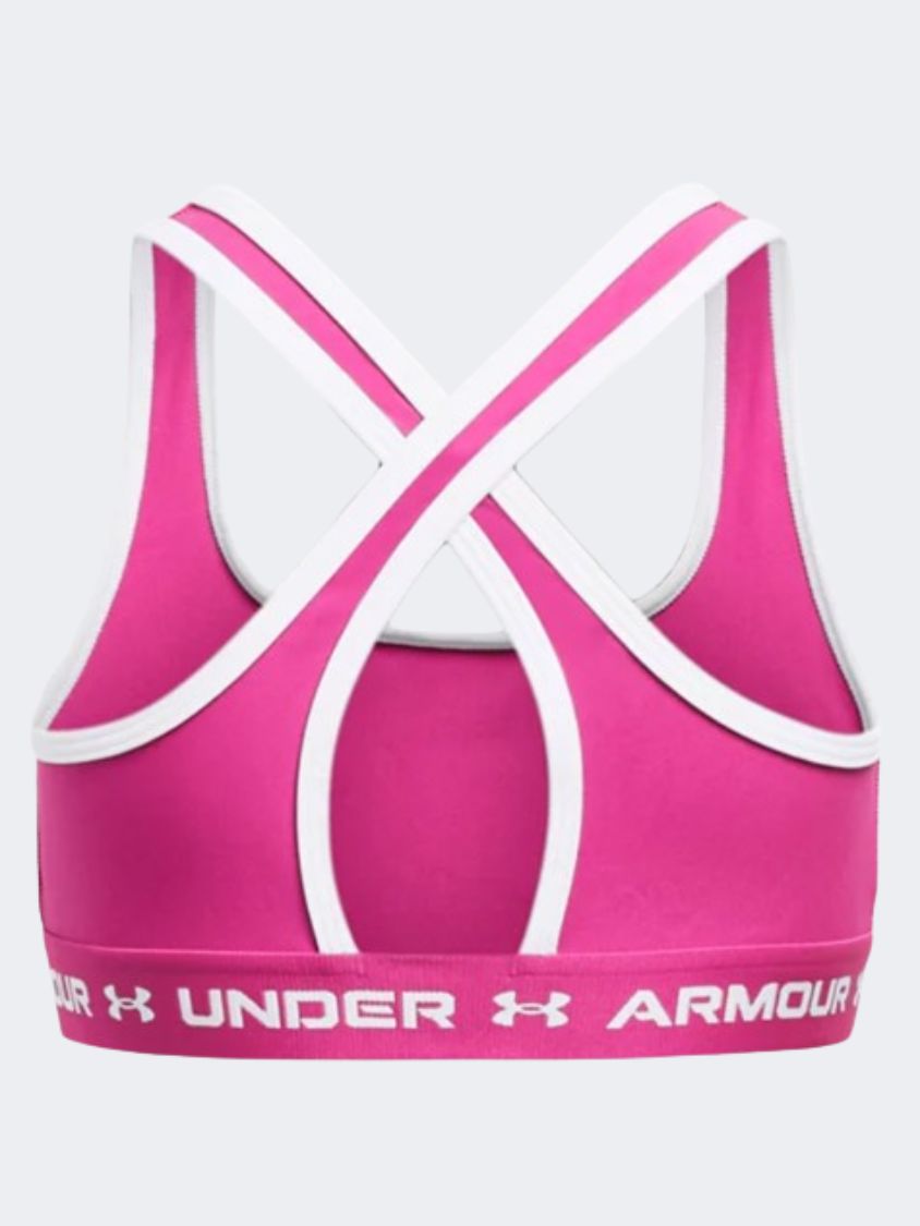Under Armour Crossback Solid Girls Training Bra Rebel Pink/White