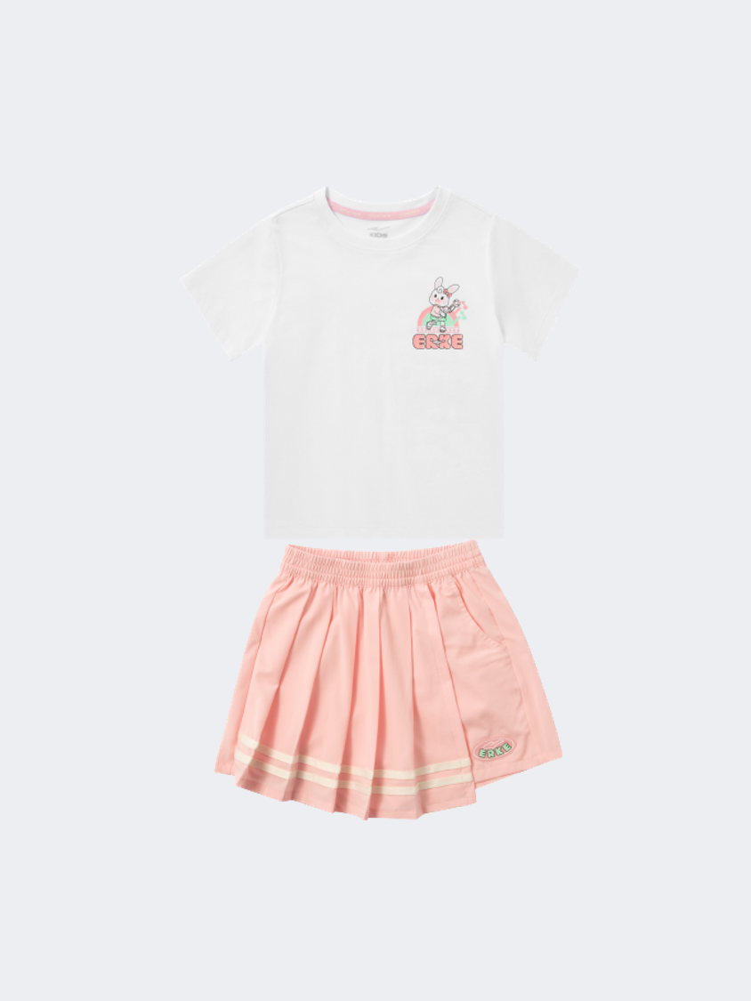 Erke Tricot Little-Girls Lifestyle Suit White/Pink
