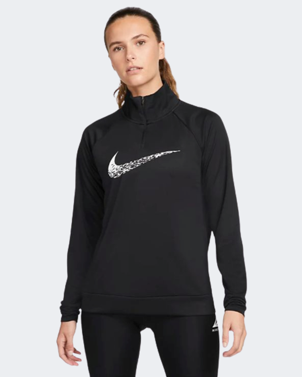 Nike Dri-Fit Swoosh Women Running Long Sleeve Black/White Dm7769