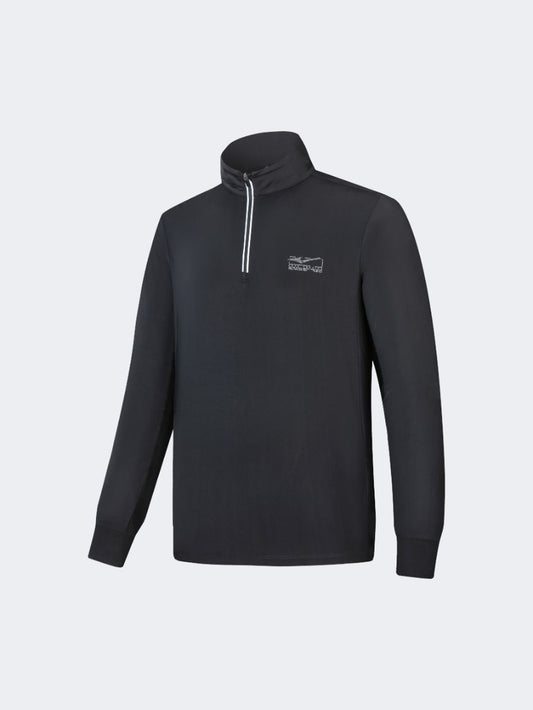 Erke Half Cardigan Men Running Sweatshirt Black