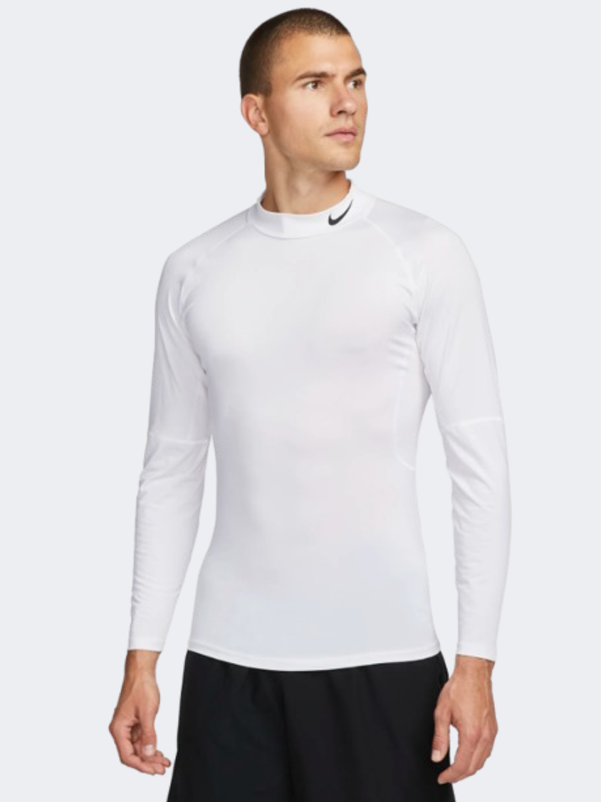 nike pro long sleeve white