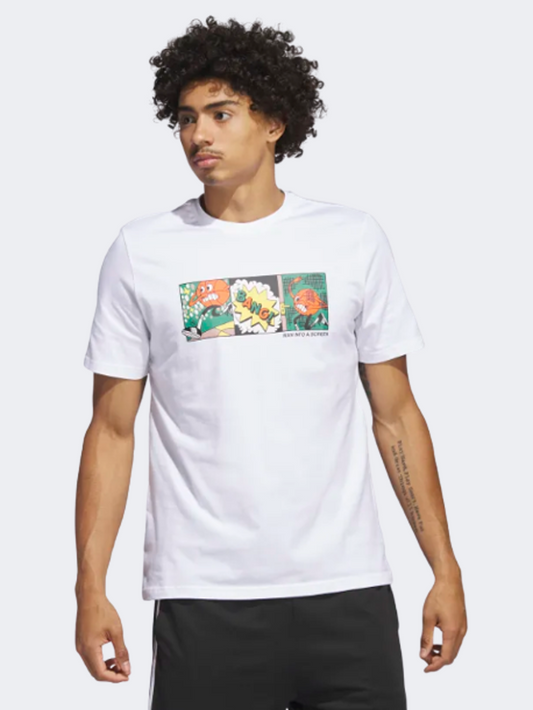 Adidas Lil' Stripe Basketball Graphic Men Basketball T-Shirt White