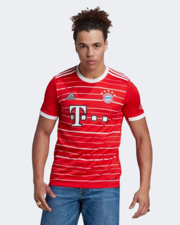 Adidas Fc Bayern 22/23 Home Men Football T-Shirt Red/White H39900