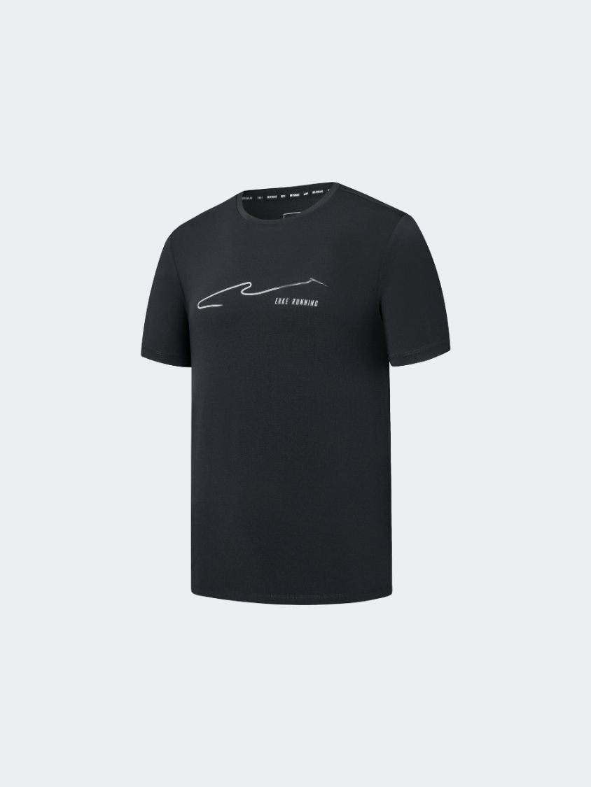 Erke Crew Men Running T-Shirt Black