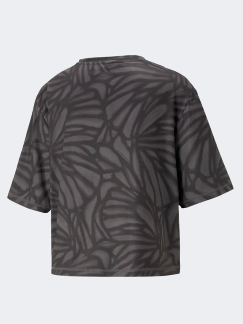 بومة قميص تدريب نسائي مطبوع مفضل أسود/رخام Puma