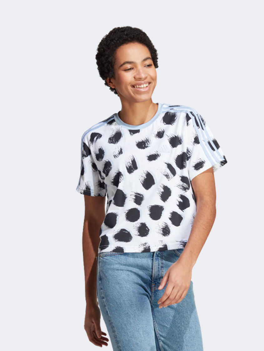 Adidas Essentials 3-Stripes Women Sportswear T-Shirt White/Black