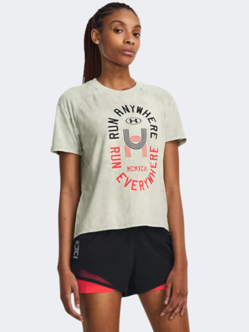 Under Armour Run Everywhere Graphic Women Running T-Shirt Grove Green/Reflective