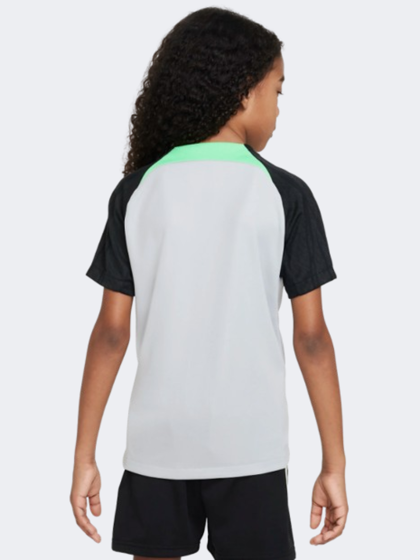 Nike Liverpool Fc Strike Boys Football T-Shirt Grey/Green/Black
