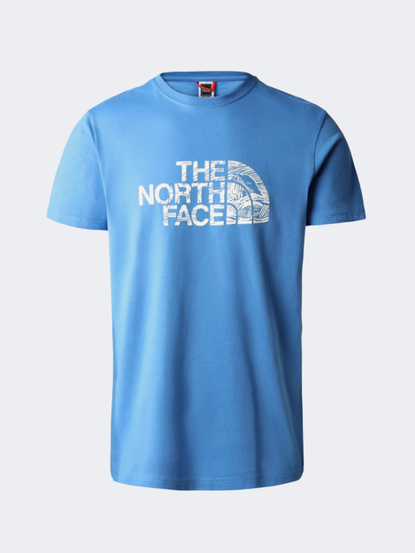 The North Face Woodcut Dome Men Lifestyle T-Shirt Blue