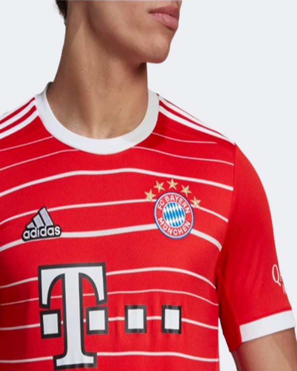 Adidas Fc Bayern 22/23 Home Men Football T-Shirt Red/White H39900