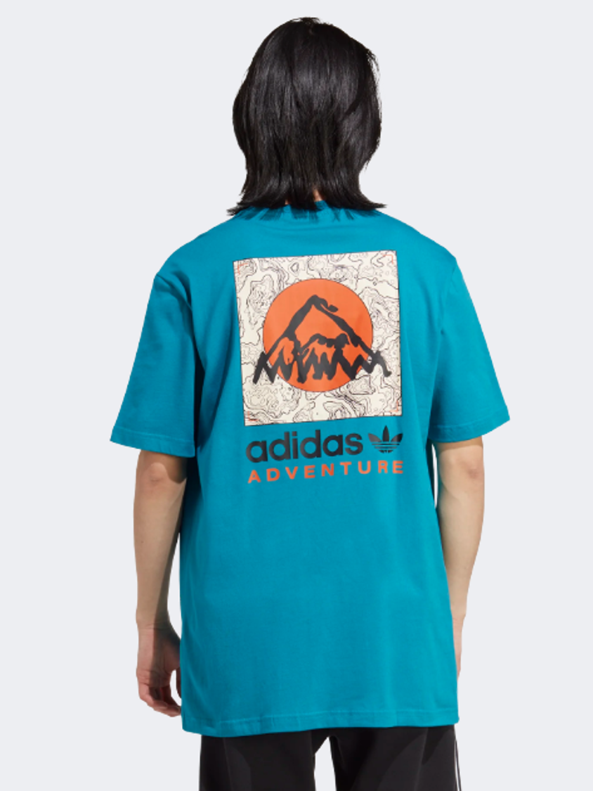 Adidas Adventure Mountain Back Men Originals T-Shirt Blue