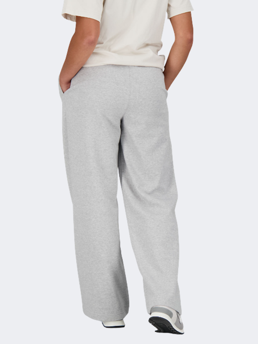 New Balance Essentials Stacked Logo French Terry Wide Women Lifestyle Pant Grey