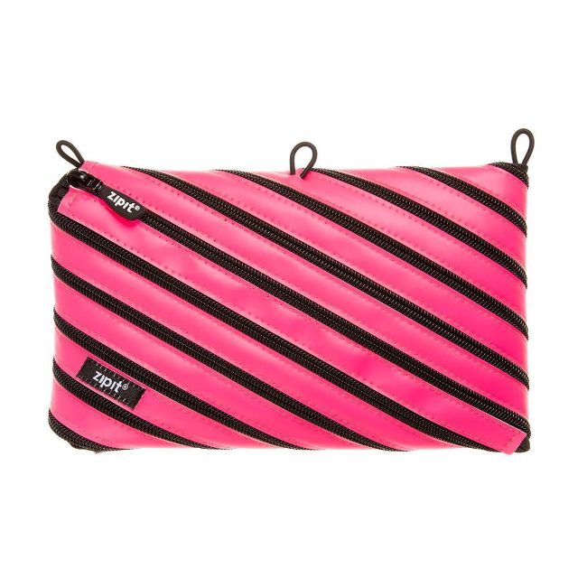 Zipit Neon Jumbo Pouch Clip Back To School Pencil Case Pink