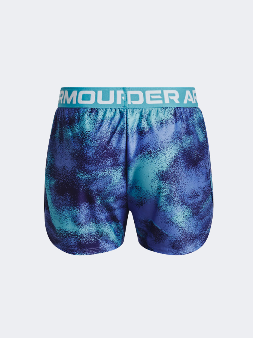 Under Armour Play Up Printed Girls Training Short Baja Blue