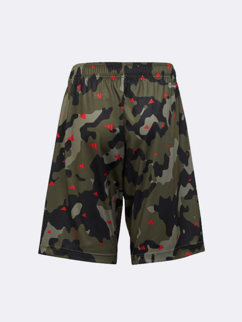 Adidas Allover Print Gs-Boys Training Short Olive Strata