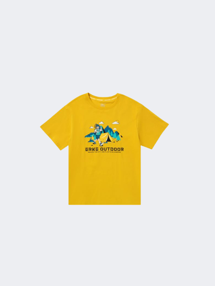 Erke Crew Neck Kids-Boys Lifestyle T-Shirt Yellow