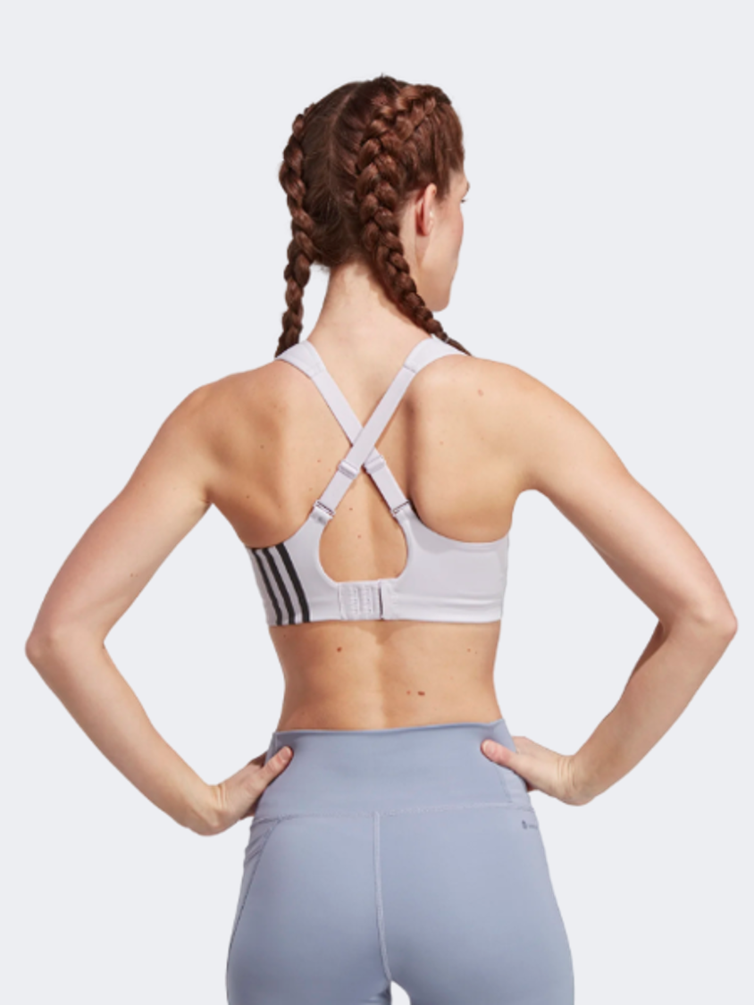 حمالة صدر تدريب نسائية Adidas Tlrd Impact عالية الدعم فضية داون