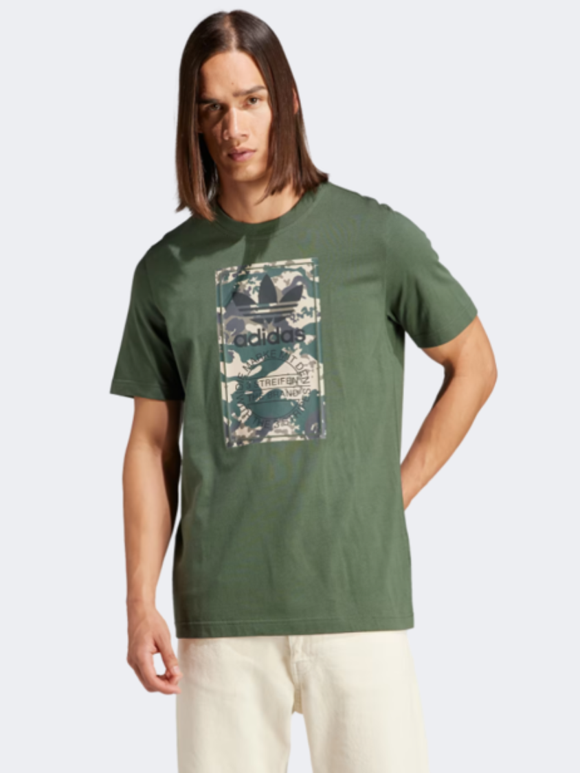 Adidas Camo Tongue Men Original T-Shirt Shadow Green – Mike Sport Iraq