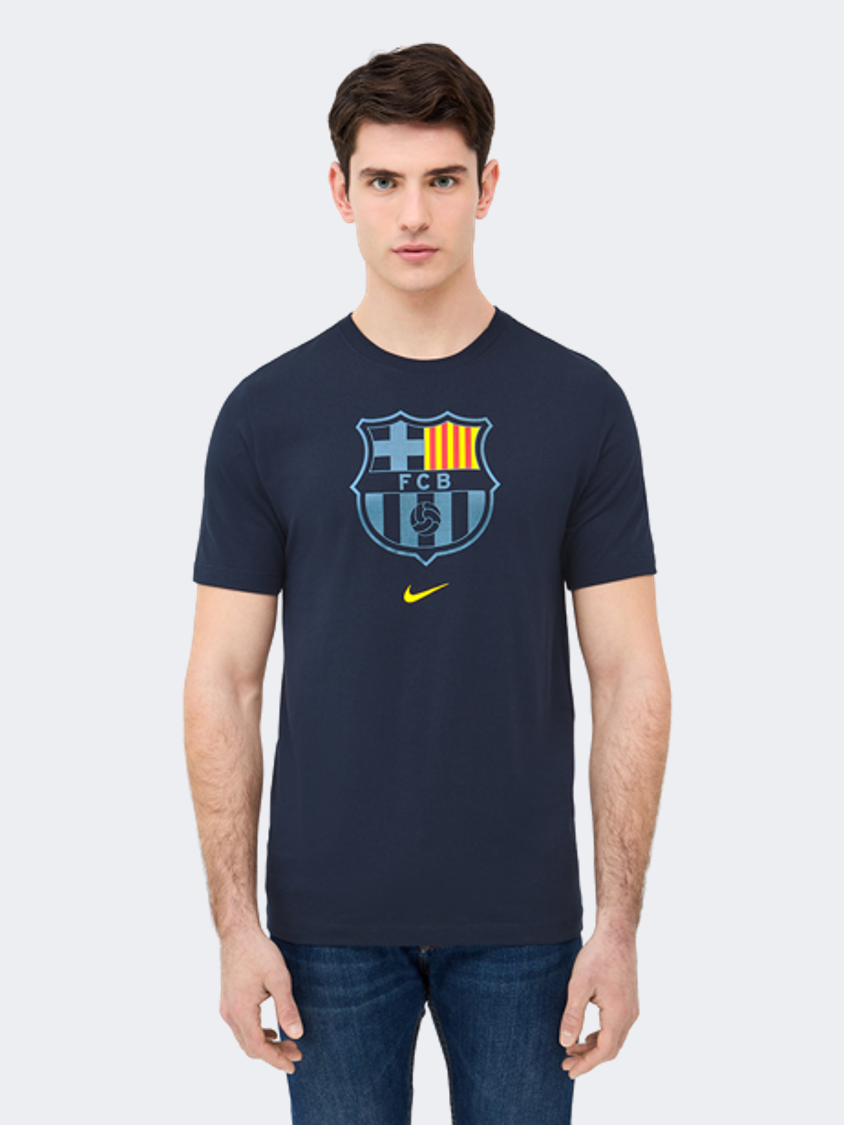 Nike Crest Navy Barça Men Football T-Shirt Navy