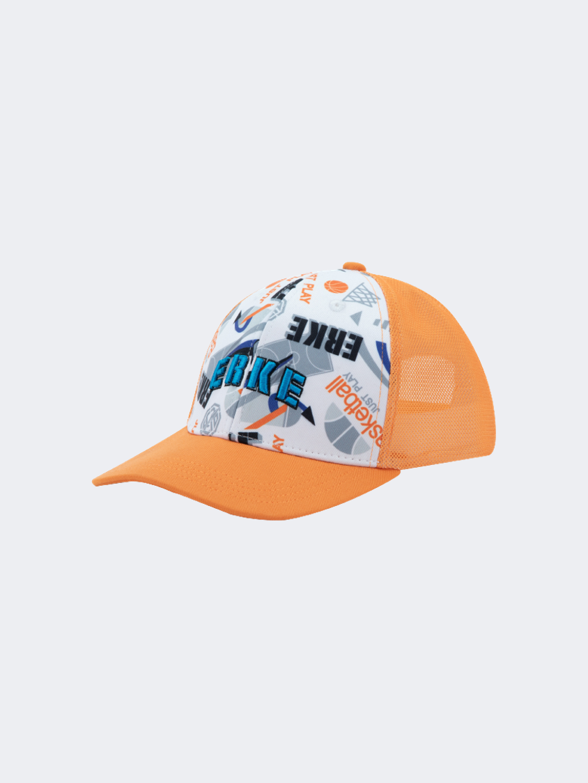 Erke Baseball Kids-Boys Lifestyle Cap Orange/White