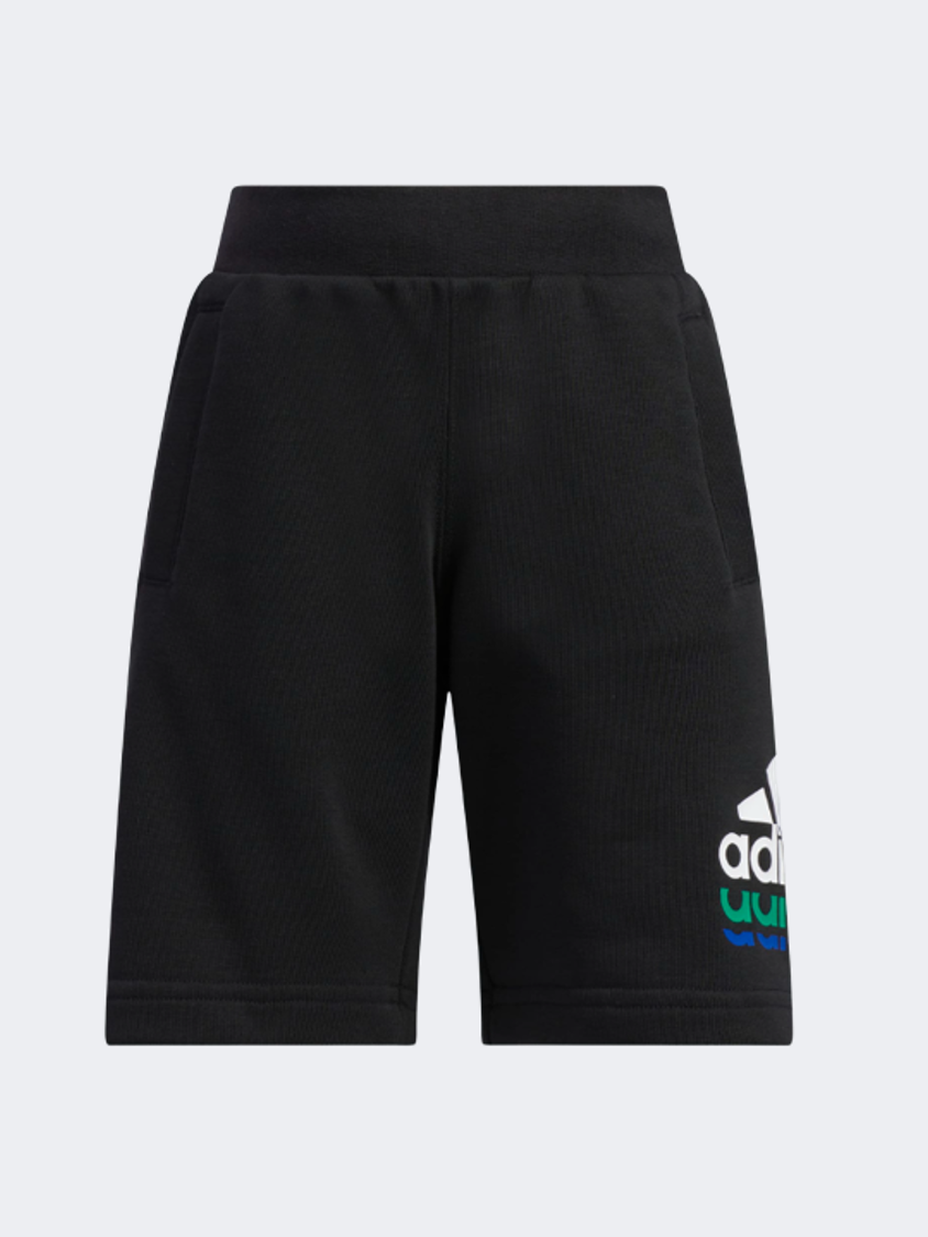 Adidas Badge Of Sport Logo Boys Sportswear Short Black