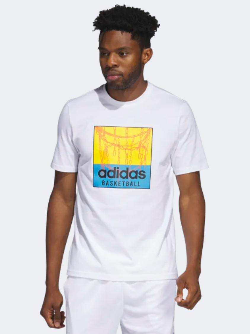 Adidas Chain Net Men Basketball T-Shirt White