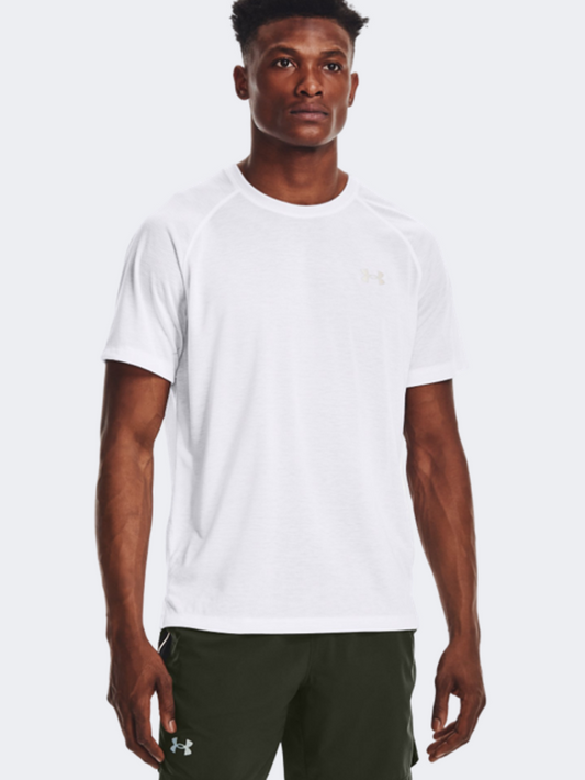 Under Armour Streaker Run Short Sleeve Men Running T-Shirt White 1361469-100