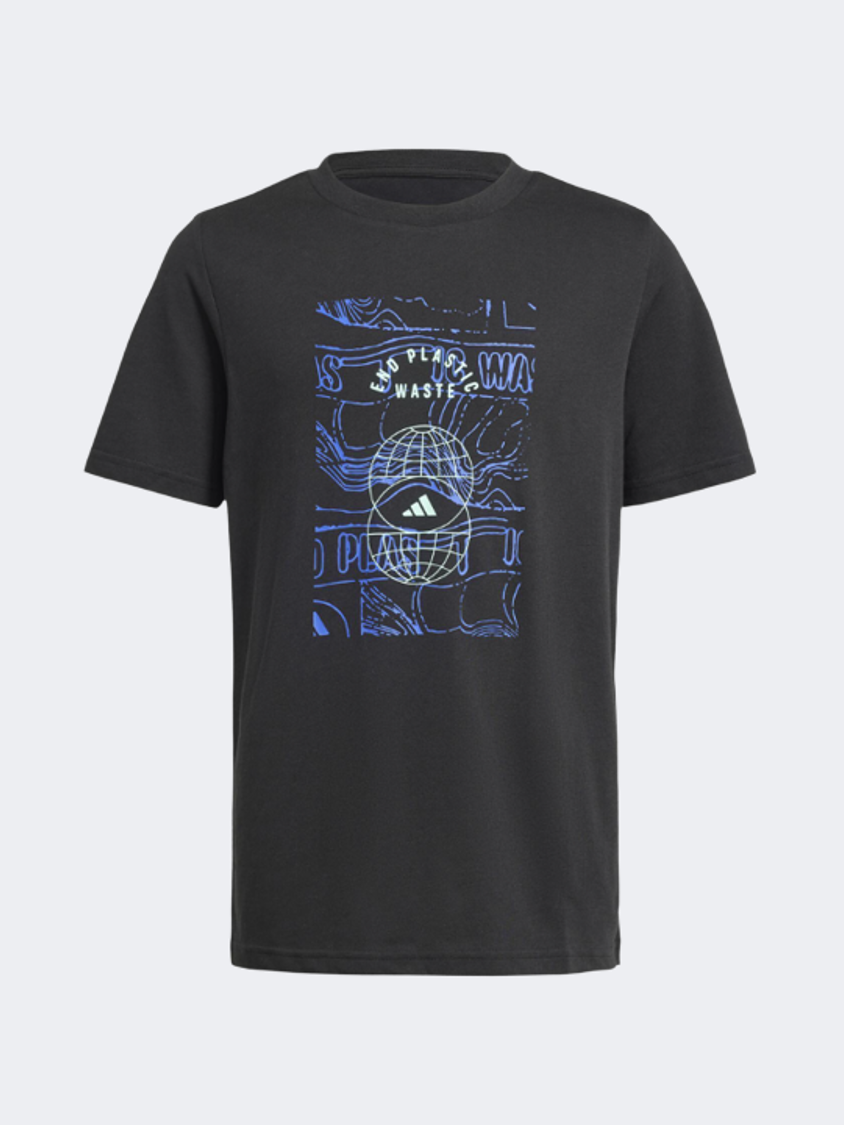 Adidas Run For The Oceans Gs Boys Sportswear T Shirt Black Mike Sport Iraq