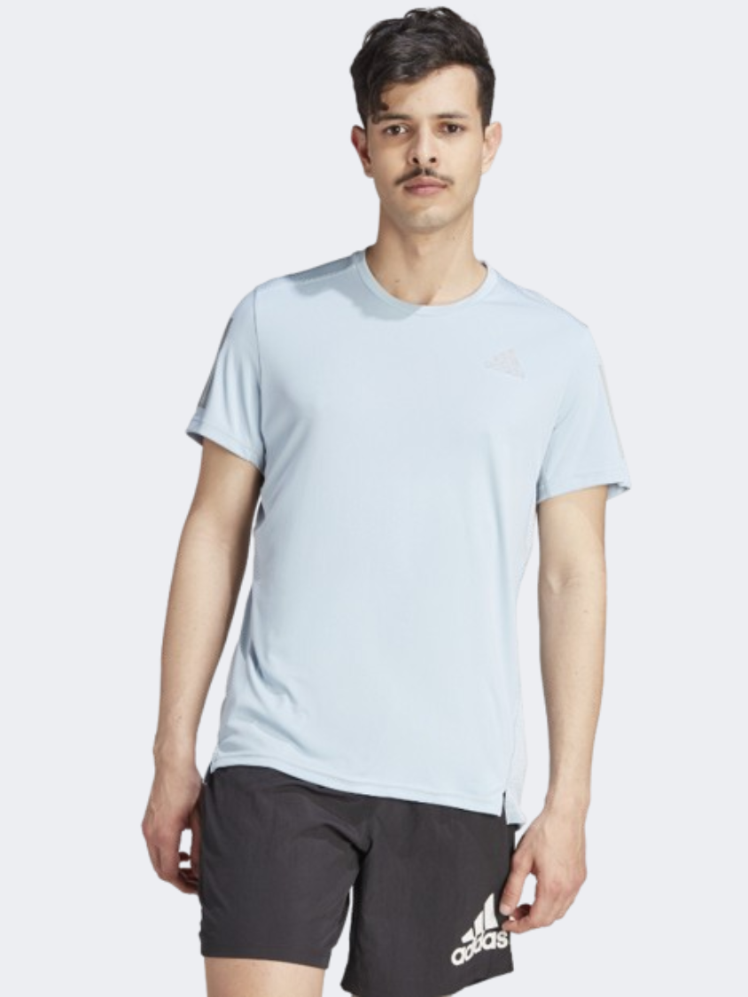 Adidas Own The Run Men Running T-Shirt Wonder Blue