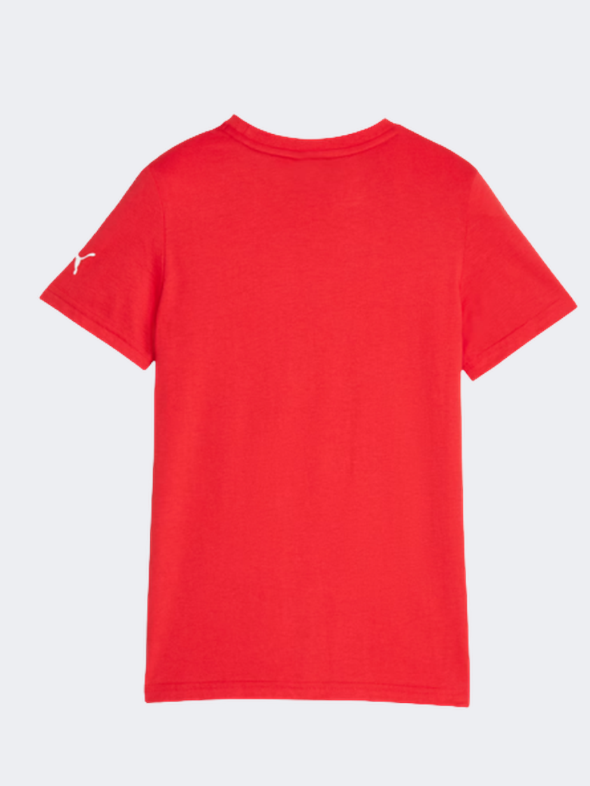 Puma Ferrari Race Tonal Big Shield Boys Lifestyle T-Shirt Rosso Corsa