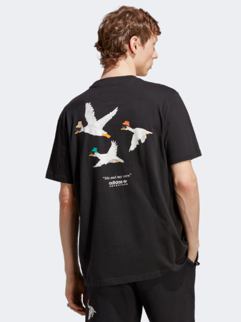 تي شيرت رجالي Adidas Adventure Graphic Duckies Original أسود
