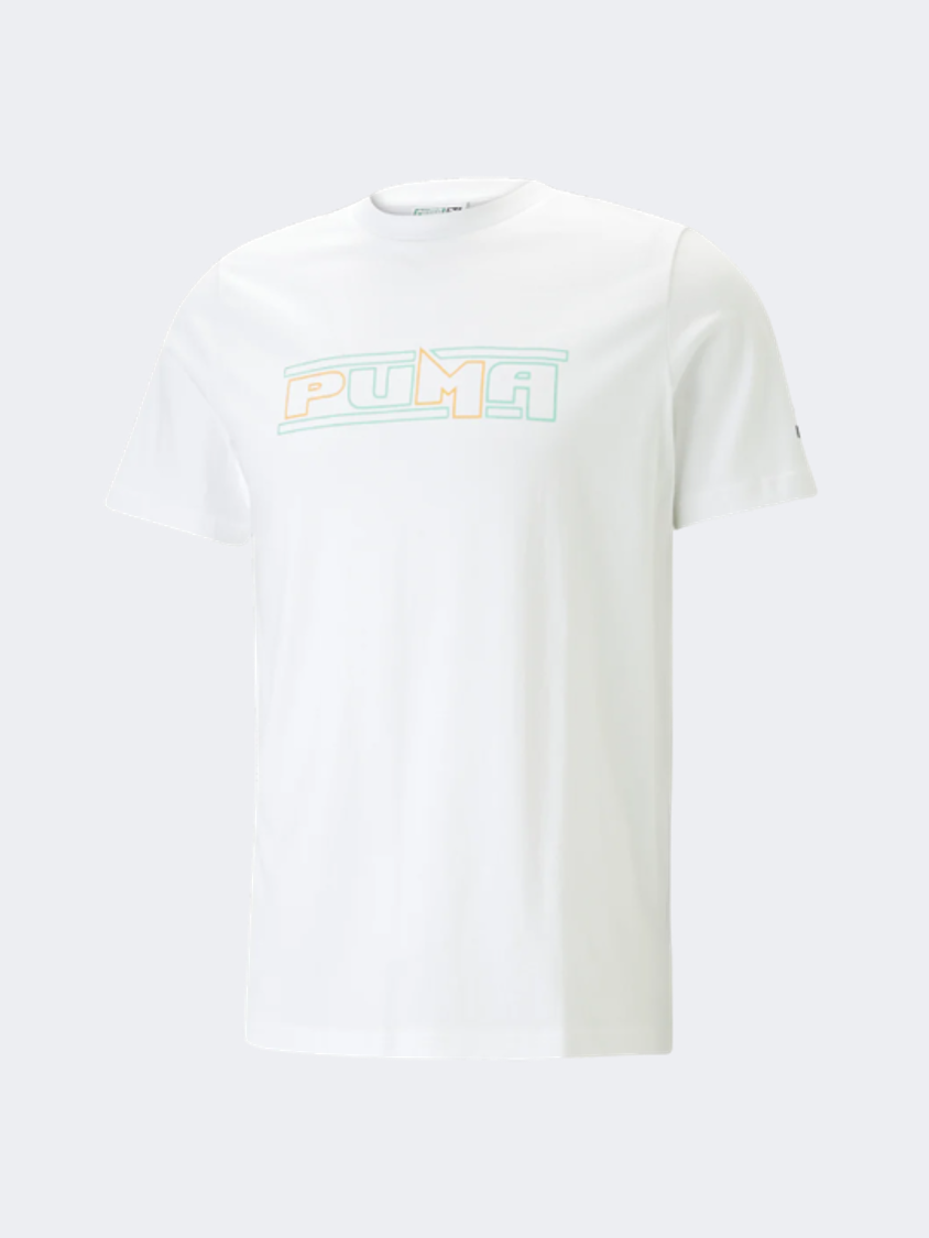 تي شيرت حياة الرجال الرياضية بطبعة Puma أبيض