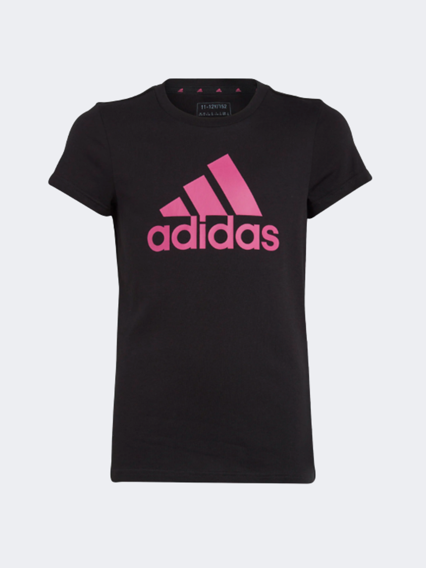 Adidas Essentials Big Logo Girls Sportswear T-Shirt Black/Pink