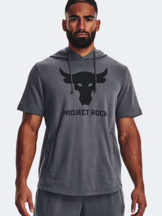 Under Armour Project Rock Terry Men Lifestyle Hoody Pitch Grey