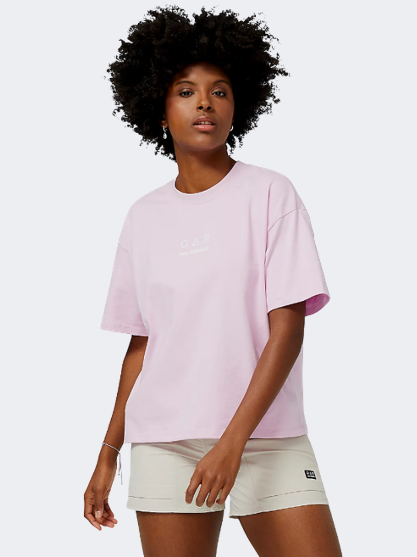 New Balance At Cotton Jersey Women Lifestyle T-Shirt Lilac Cloud