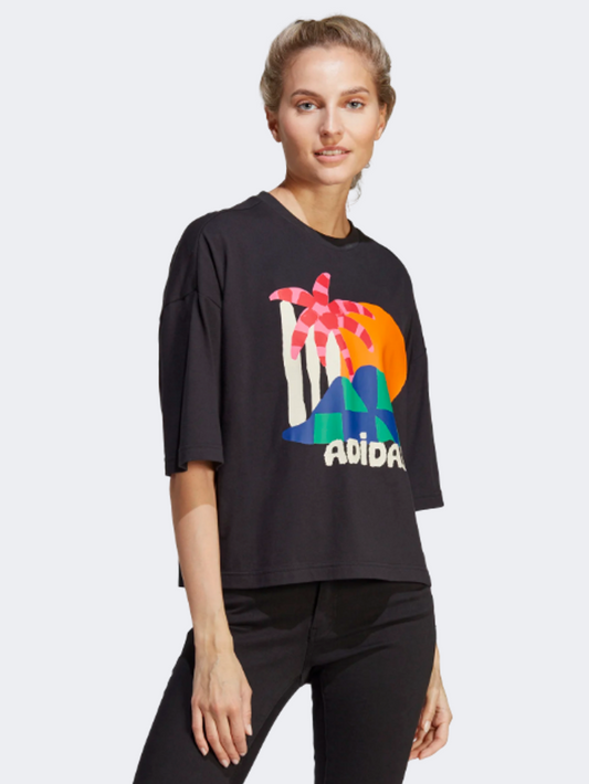 Adidas X Farm Rio Graphic Women Training T-Shirt Black/Multi