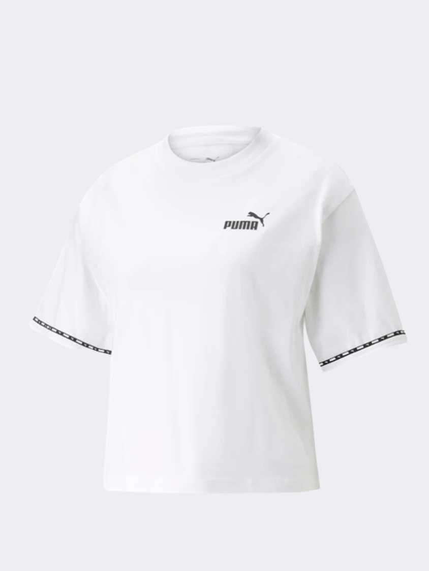 تي شيرت نمط حياة نسائي Puma Power Tape أبيض