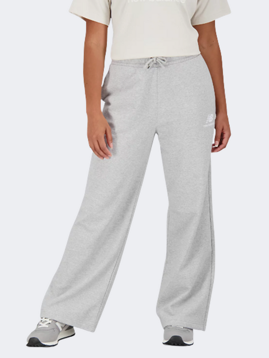 New Balance Essentials Stacked Logo French Terry Wide Women Lifestyle Pant Grey