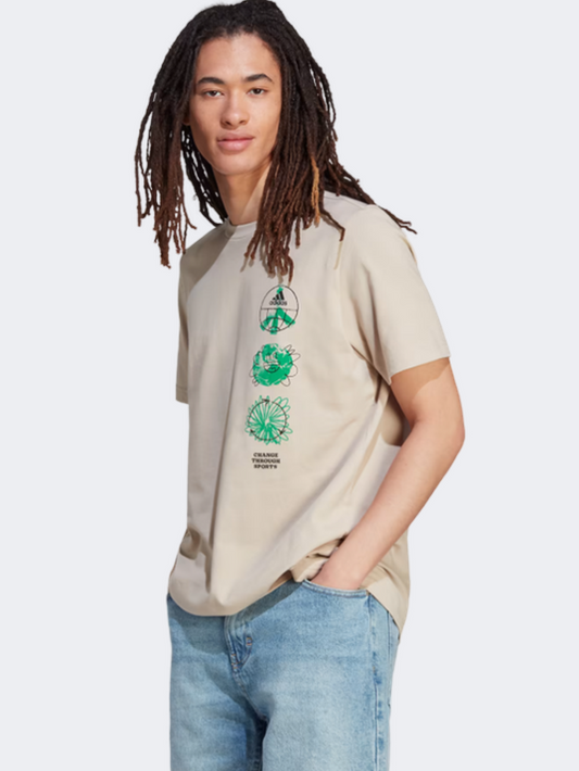 Adidas Change Triple Men Sportswear T-Shirt Wonder Beige