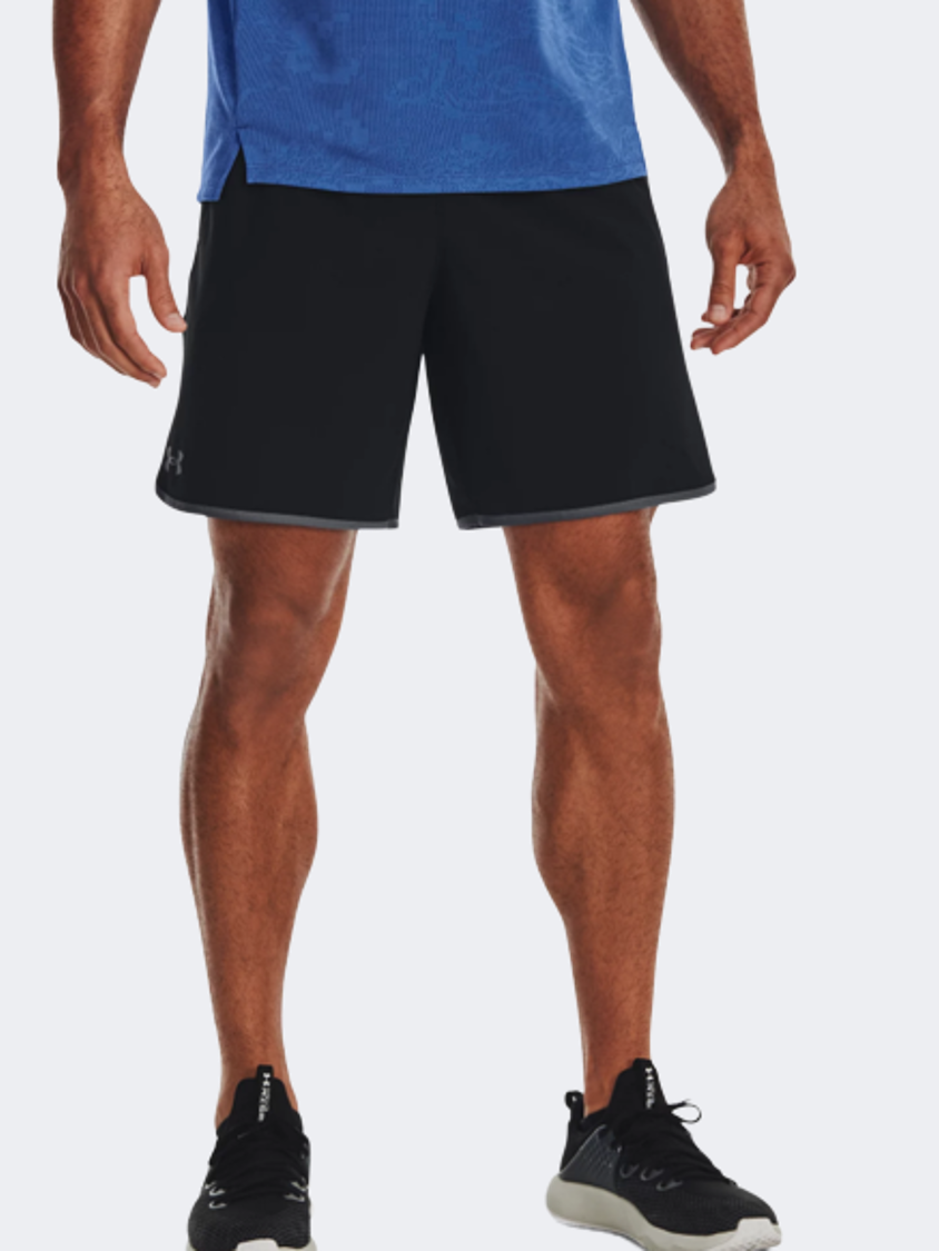 1377026-001 Ua Hiit Woven 8In Shorts Blk Pitch Gry