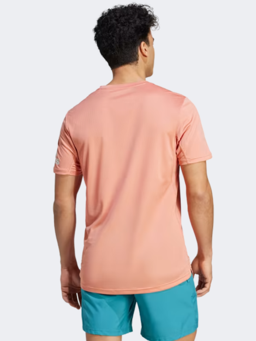 Adidas Run It Men Running T-Shirt Wonder Clay