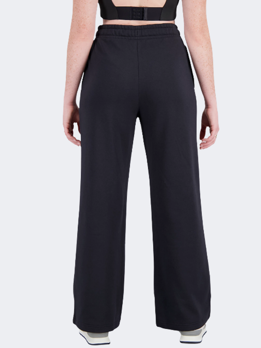 New Balance Essentials Stacked Logo French Terry Wide Women Lifestyle Pant Black