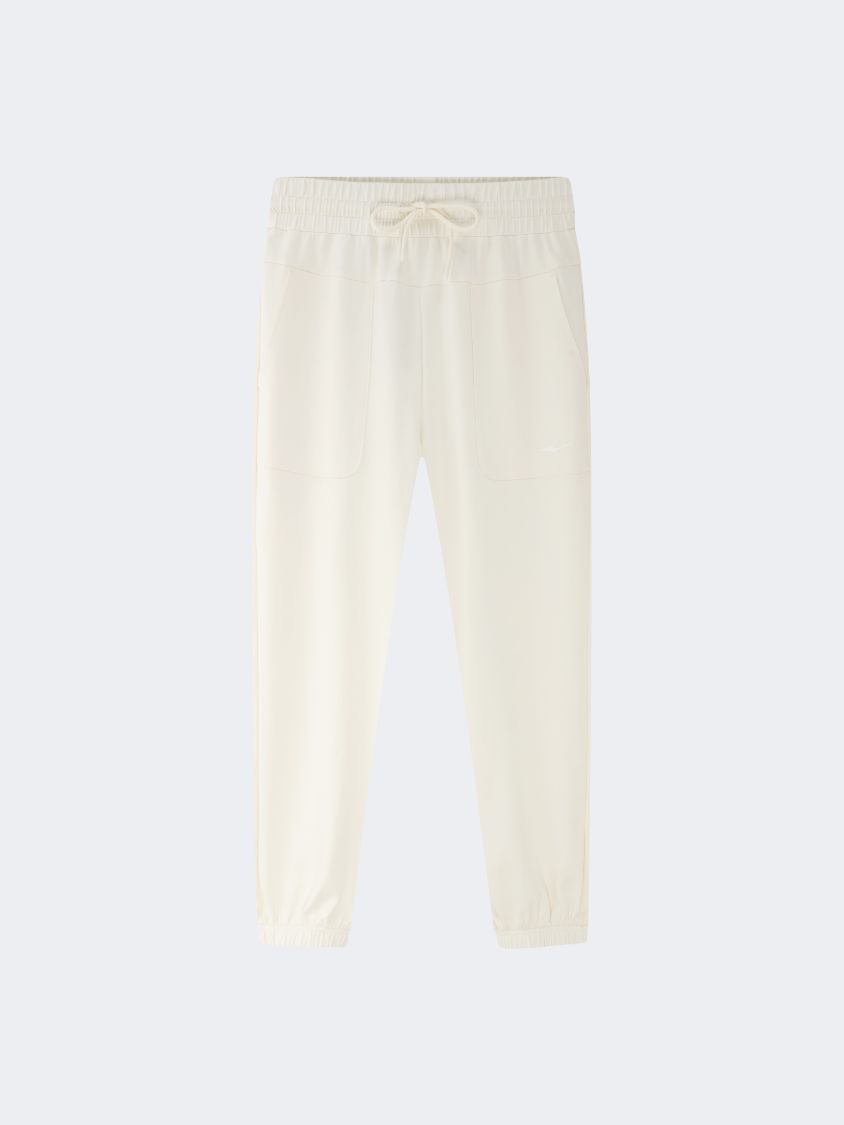 Erke Knitted Cropped Women Lifestyle Pant White