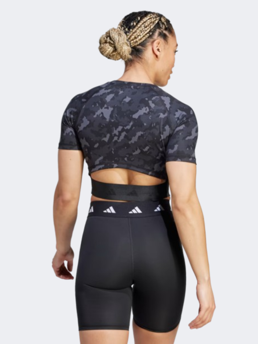Adidas Tf Print Women Training T-Shirt Black/Carbon