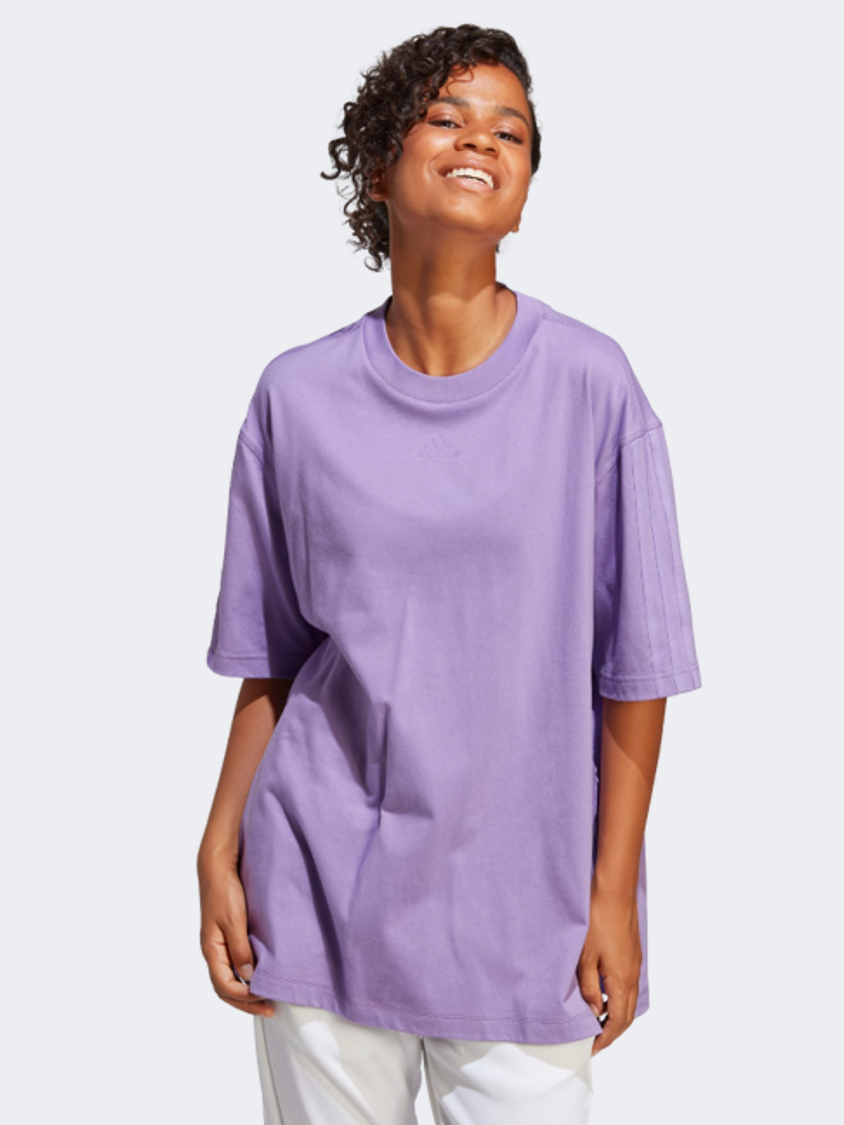 Adidas Dance Oversized Women Sportswear T-Shirt Purple