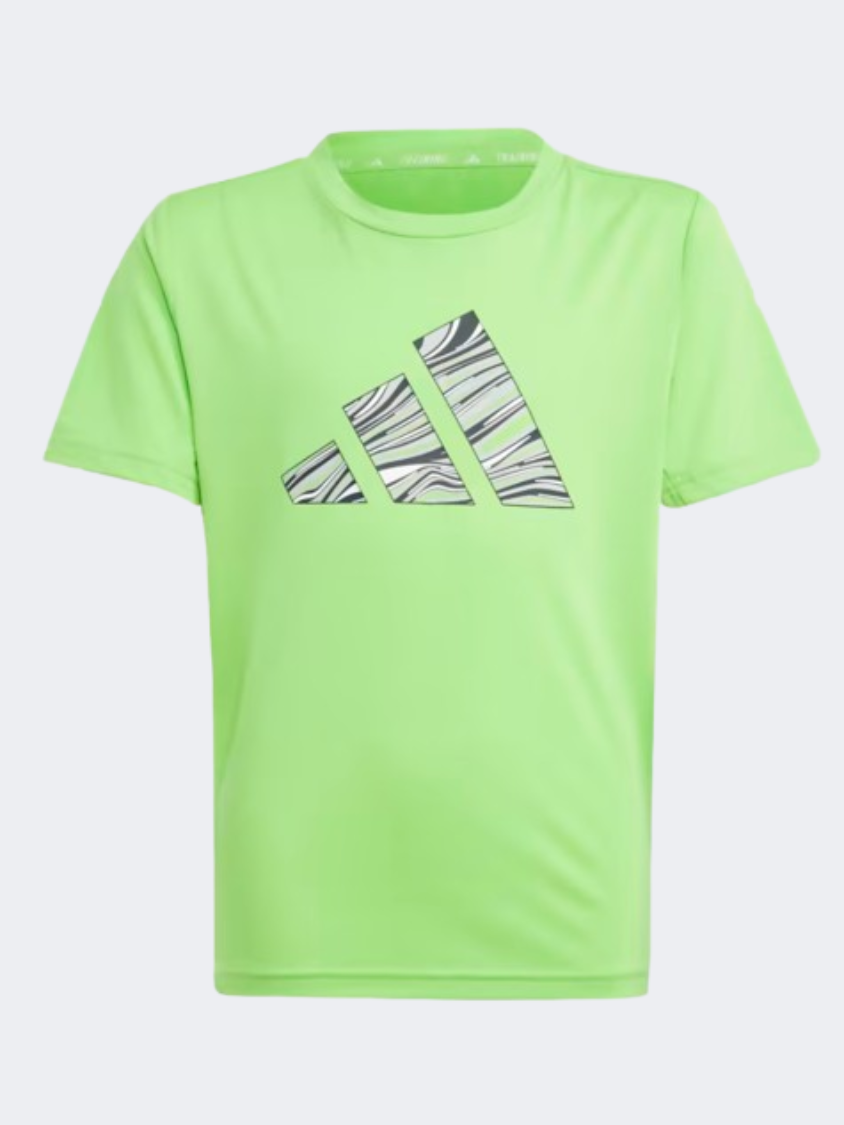Adidas Hiit Graphic Boys Sportswear T-Shirt Lime/Silver/Ink