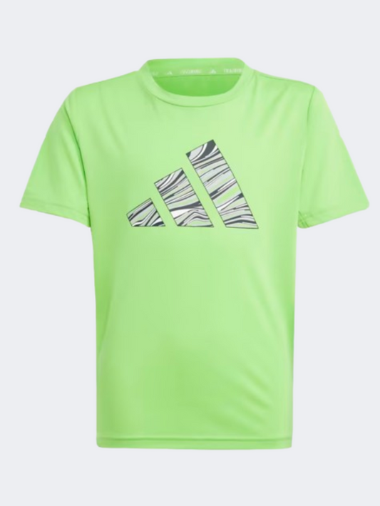 Adidas Hiit Graphic Boys Sportswear T-Shirt Lime/Silver/Ink